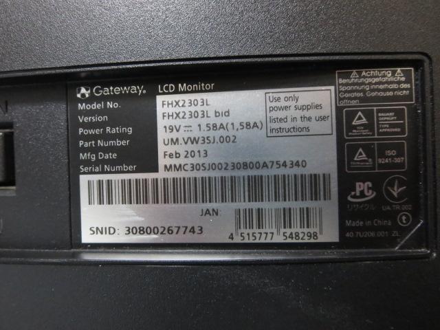 Gateway 23.0�C���`���C�h�t���f�B�X�v���C FHX2303L/TFT/1920x1080/VGA,DVI,HDMI �̎ʐ^8